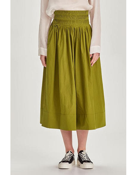 Eden Pintuck Skirt (Moss)