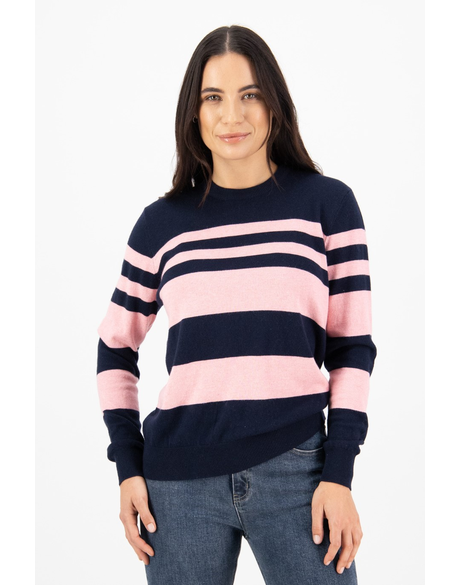 Stripe Round Neck Knit Sweater Inkpink Tops Just Looking Vassalli W23 9931