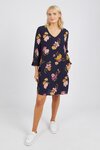 Sweet Pea Shift Dress (Mustard Sweet Pea Floral)