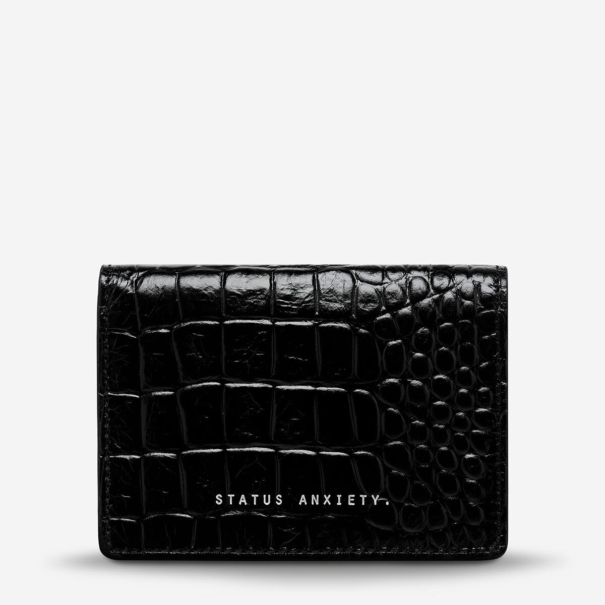 Easy Does It Wallet (Black Croc Emboss) - Accessories-Bags