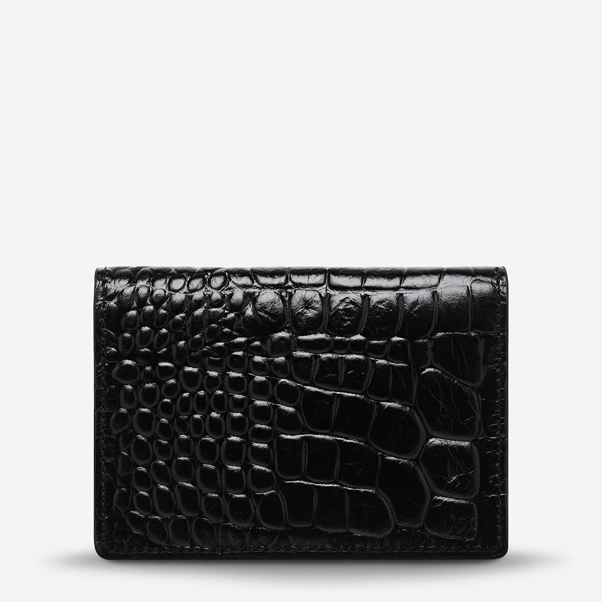 Easy Does It Wallet (Black Croc Emboss) - Accessories-Bags