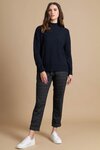 Jumper, Jacquard Funnel Neck (Black)