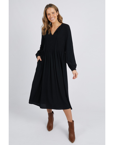 Lottie Midi Dress (Black)