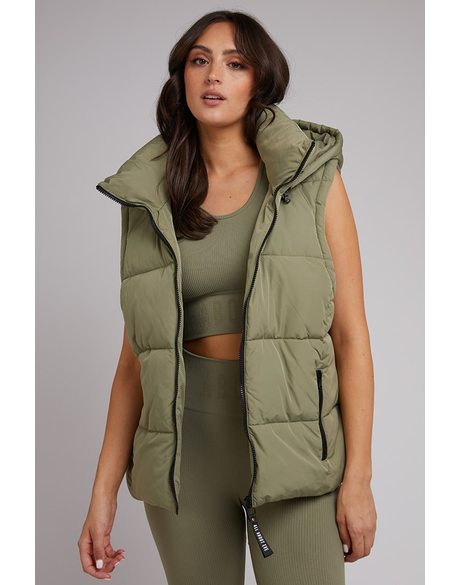 Remi Luxe Puffer Vest (Khaki)