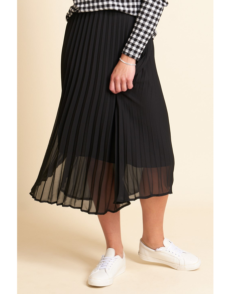 Skirt, Midi, Pleated (Black)