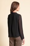 Top, Gathered High Neck (Black)