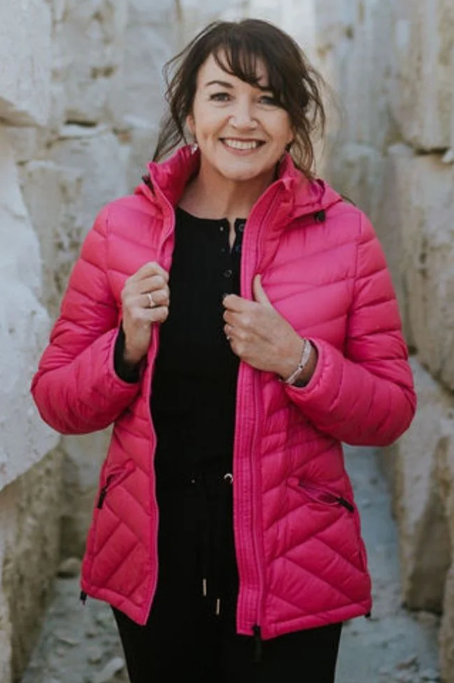 Hot pink down jacket hotsell