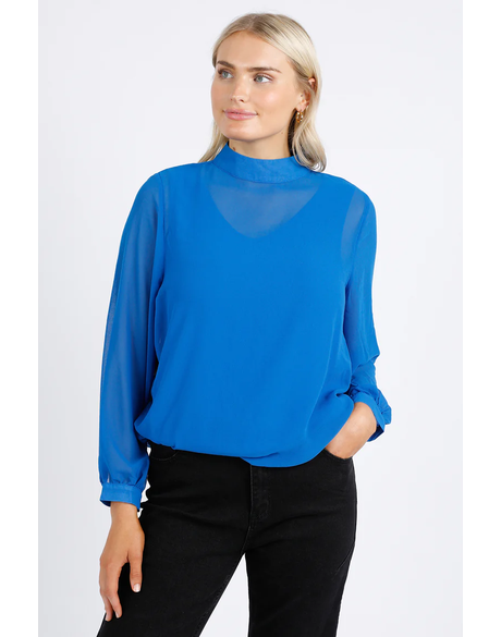 City Lights Top (Bright Blue) - Tops : Just Looking - Foxwood W23 SALE 25%