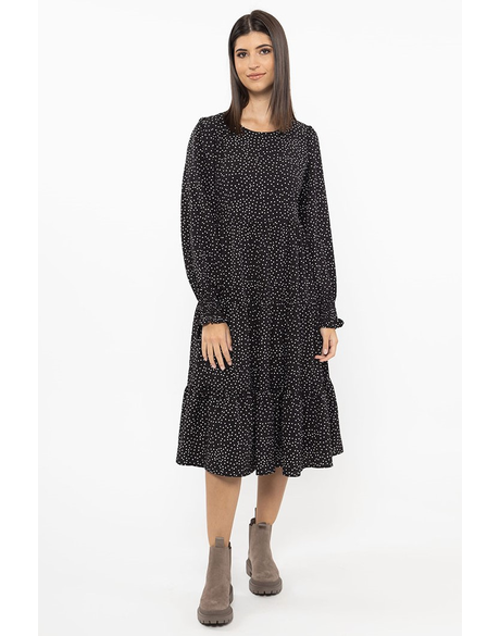 Complete Midi Dress (Black/White Spot)