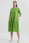 Diagonal Seam Dress (Grass Green)