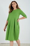 Diagonal Seam Dress (Grass Green)