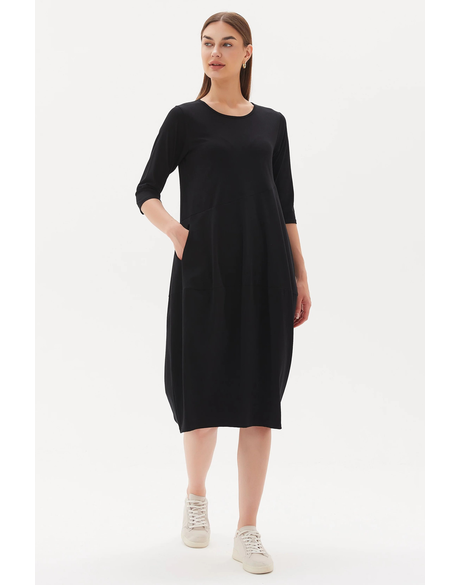 Diagonal Seam Dress (Black)