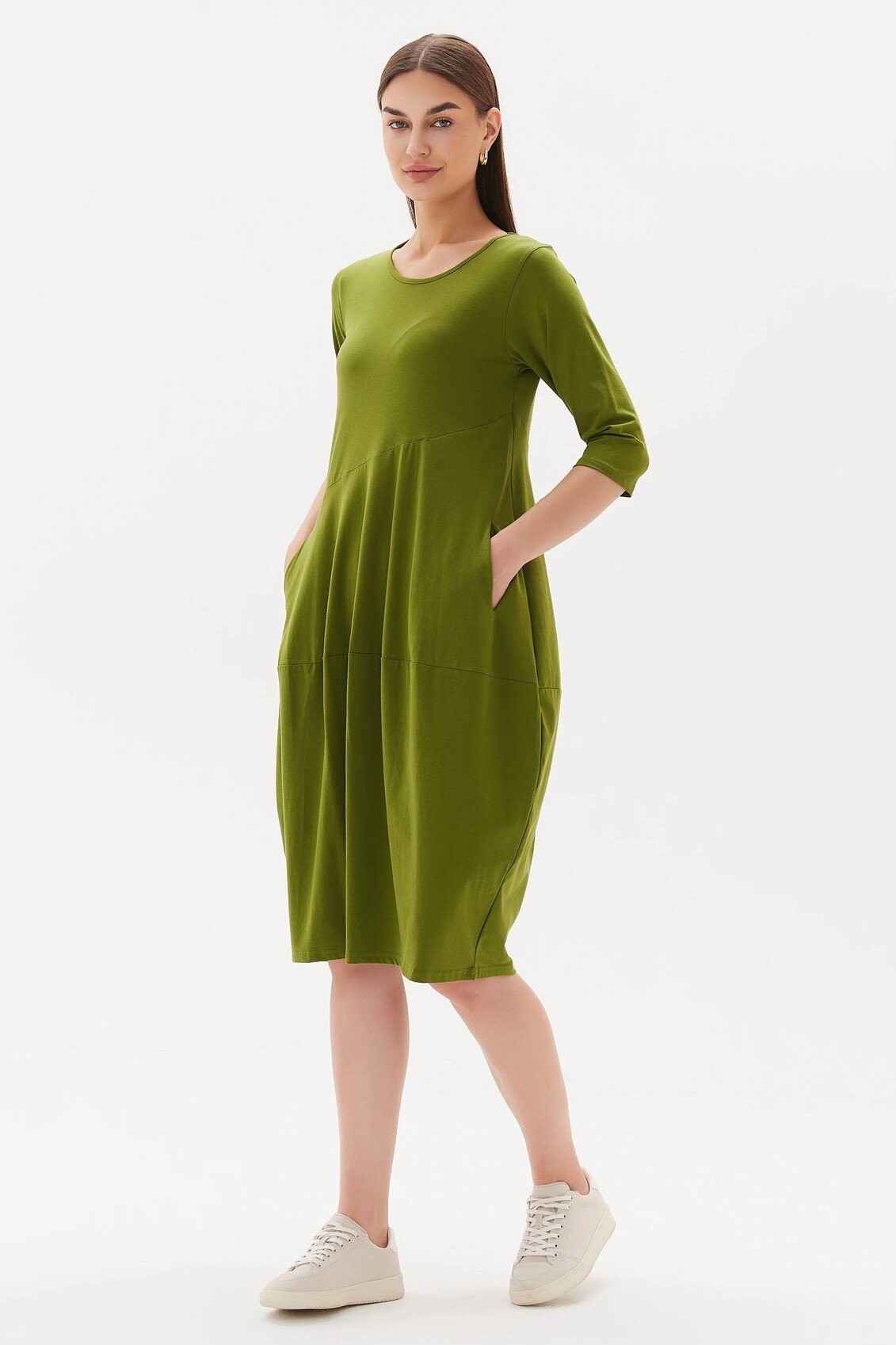 Diagonal Seam Dress Meadow Green Dresses Just Looking Tirelli W23