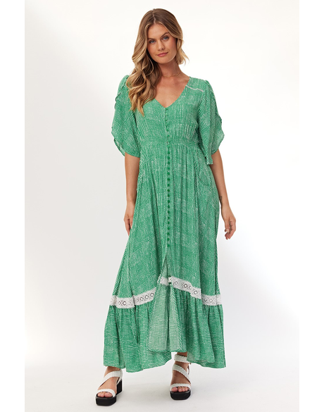 Jolander Dress (Green Spot)