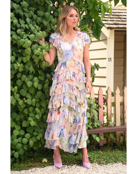 Flowing In The Wind Dress (Pastel Floral)