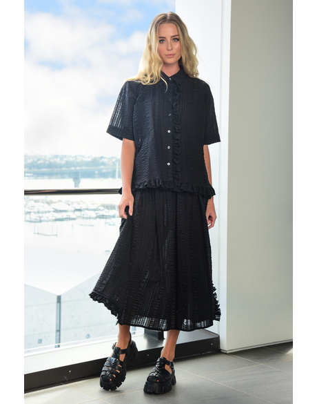 Shirring Grace Skirt (Black)