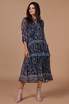 Wood Craft Midi Dress (Indigo Multi)