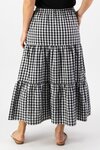 Long Tiered Skirt (Black Check)