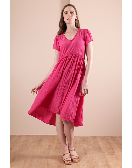 Dress - Curved Empire Line (Fuchsia)