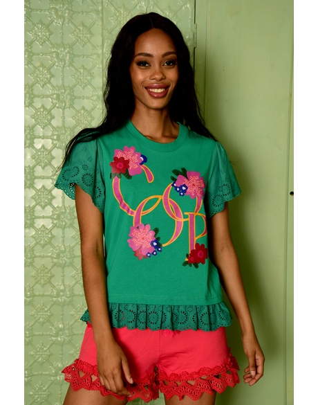 Letter Go Tee (Green)