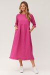 Josie Linen Dress (Cerise)