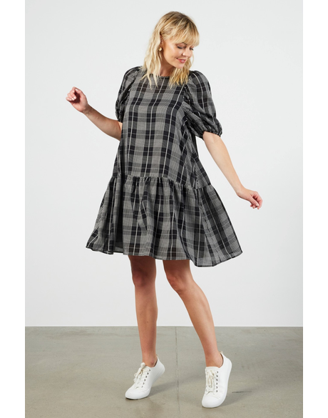 Lucy Dress (Black Windowpane)