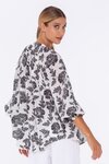 Greta Blouse (White W/ Black Floral)