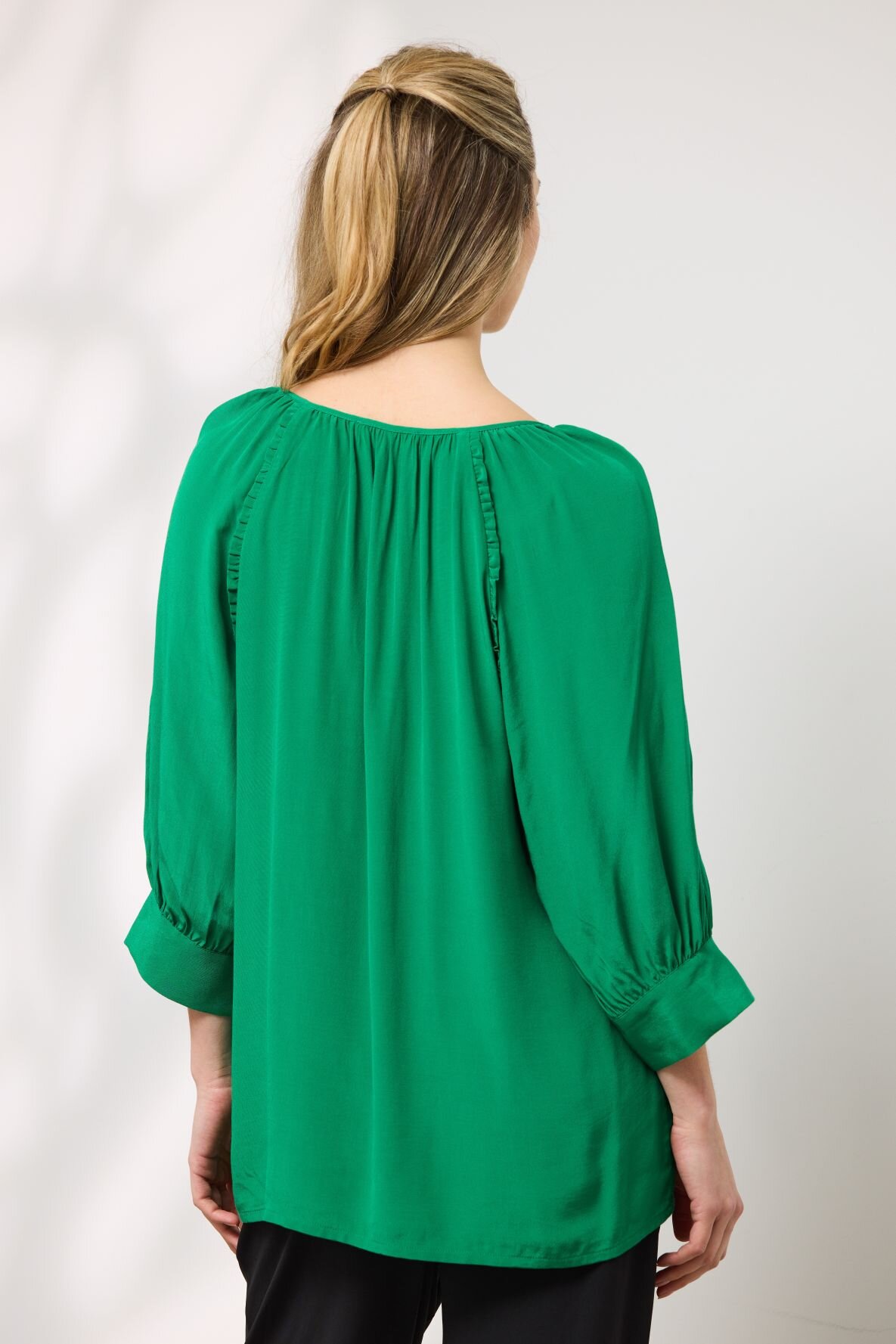 Melody Ruffle Top (Emerald) - Tops : Just Looking - Duo S23 SALES23