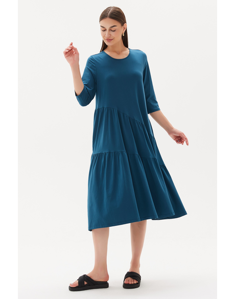 Asymmetric Seam Gather Dress - Dresses : Just Looking - Tirelli S23