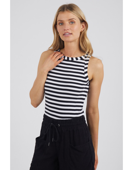 Ruth Tank (Black/White Stripe)