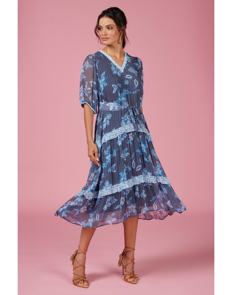 Shibori Dress (Indigo Multi)