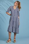 Checkers Midi Dress (Navy Multi)