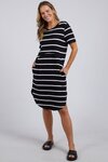 Bay Stripe Dress (Black/White Stripe)