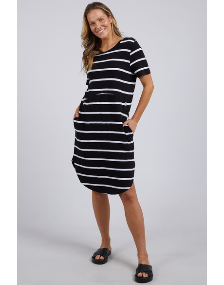 Bay Stripe Dress (Black/White Stripe)