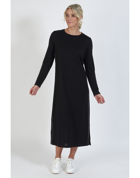 Merino Long Sleeve Dress w/ Tie Back