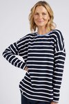 Tully Stripe LS Tee (Dark Sapphire/White Stripe)