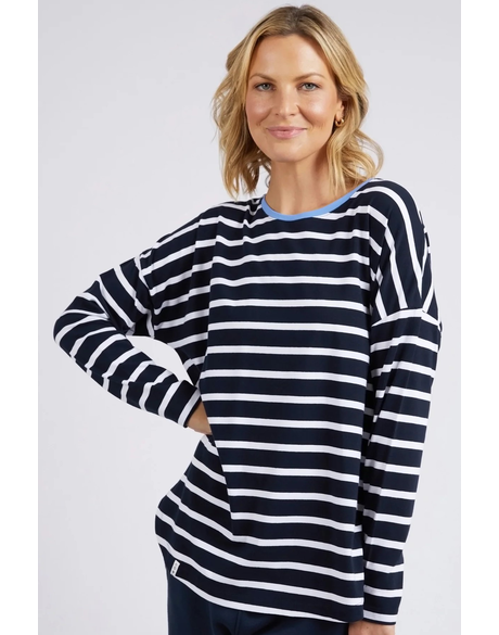 Tully Stripe LS Tee (Dark Sapphire/White Stripe)