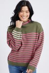 Penny Stripe Knit (Clover/Shocking Pink)