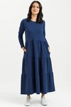 Long Sleeve Kendall Dress (Indigo Blue)