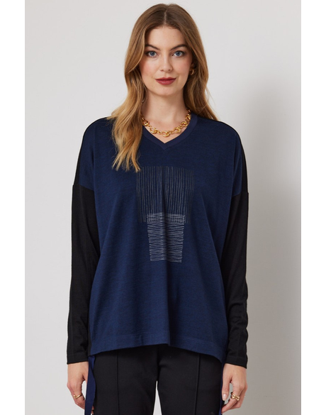 Alodie Splice Top (Ink/Black)