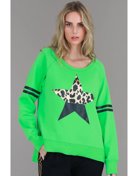 Ginger Leopard Slice Star Sweater