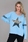 Ginger Leopard Slice Star Sweater