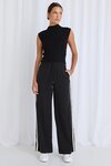 Townie Black Stripe Side Tape Wide Leg Pants