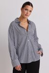 You Got This Black Stripe Poplin Oversized Shirt