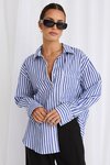 You Got This Blue Stripe Cotton Oversized Shirt