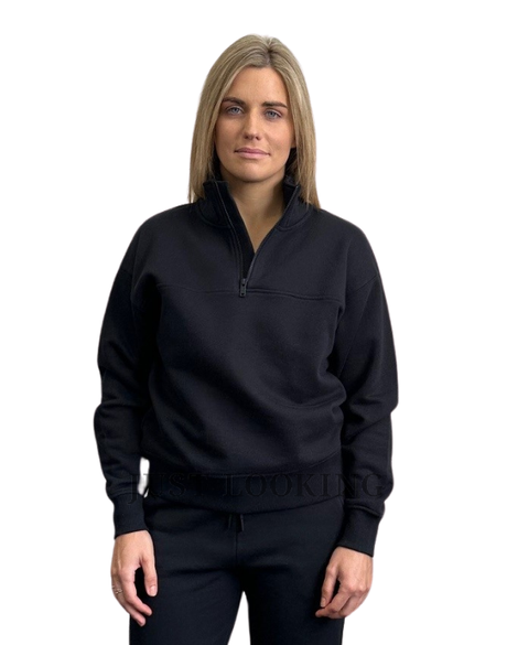 Australian Good Earth Cotton Zip Collar Sweat