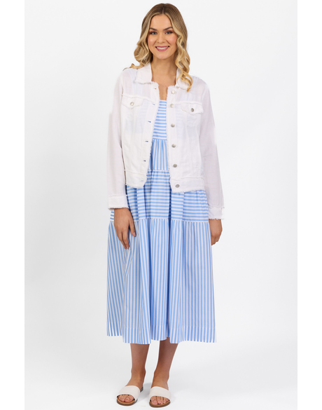 Linen Jacket with Frayed Seams