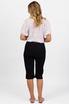 Below Knee Slim Leg Elastic Waist Pant