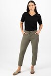 7/8 Length Skinny Leg Elastic Waist Pant 