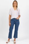 Straight Leg Ankle Grazer Jean with Front Patch Pockets